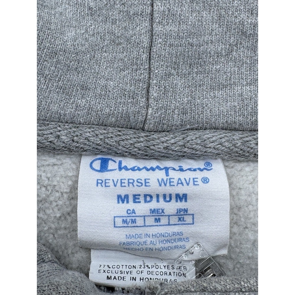 Champion Reverse Weave Sweatshirt Womens Medium Gray Crop Pullover Hoodie Y2K - Picture 2 of 8